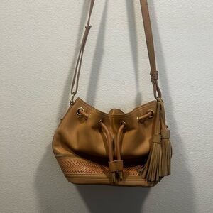 Brahmin Melbourne Bucket Shoulder Bag Tan.